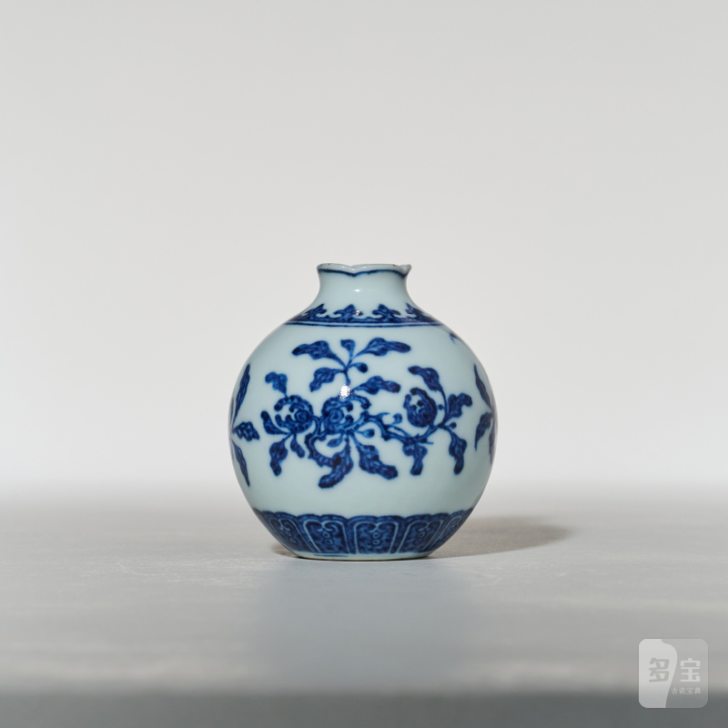 清雍正 青花三多纹石榴尊 - 图5